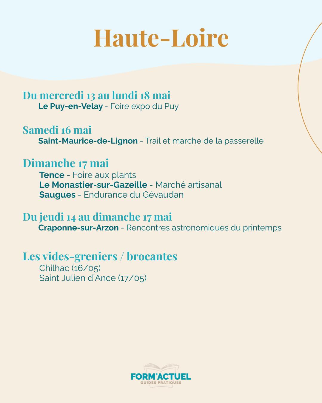 Que faites vous ce week-end de l’ascension ?
💡 On vous donne quelques idées en Haute-Loire et Lozère