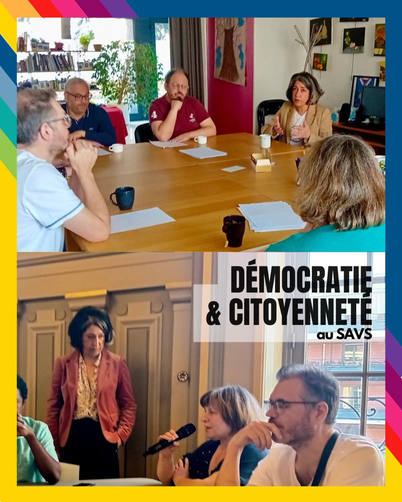 La démocratie et la citoyenneté se vivent et se travaillent au quotidien au SAVS.
À l’occasion des 20 ans de la loi de 2005 sur le handicap, trop souvent mal appliquée, le Conseil Local du Handicap @mairie19, présidé par @cecile_bossavie , a lancé une démarche forte et engagée.
Loin des discours convenus, l’idée est simple : recueillir les doléances des personnes directement concernées, pour les remettre aux député·es et sénateur·ices. Parce qu’une loi, aussi ambitieuse soit-elle, n’a de sens que si elle change concrètement la vie des gens.
@cecile_bossavie est venue rencontrer les bénéficiaires de notre SAVS samedi dernier, dans un esprit d’écoute et de respect. Leur parole, transmise ensuite en séance du CLH, a été juste, sincère et profondément émouvante.
Merci aux personnes accompagnées pour leur confiance. Et merci à celles et ceux qui, comme Madame Bossavie, croient que la politique commence par une chaise tirée pour écouter ce que les premiers concernés ont à dire.
#handicap #accessibilité #CLH #citoyenneté #loi2005 #paris19ème #participation