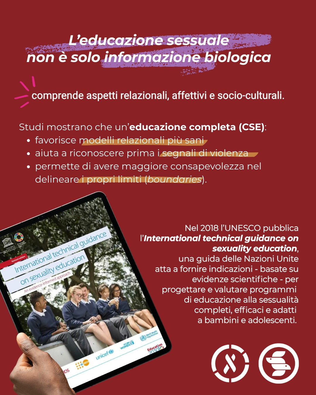 Oggi si festeggia la giornata della consapevolezza della salute sessuale e riproduttiva, un argomento estremamente attuale che riguarda noi futuri professionisti della salute da vicino: il benessere sessuale e la consapevolezza su queste tematiche sono infatti grandi determinanti di salute che non possono essere ignorati.
Non solo dovremmo esserne consapevoli per poter fornire alle persone cure e informazioni adeguate e prive di bias, ma è importante impegnarsi affinché la popolazione generale sia adeguatamente informata ed educata: solo così si possono combattere gli stigmi sociali, le discriminazioni (che siano di genere, orientamento sessuale o altro) e la disinformazione, che a loro volta generano convinzioni aberranti in tema di relazioni e sessualità, tipiche di un Paese che non dedica sufficiente attenzione a queste tematiche.