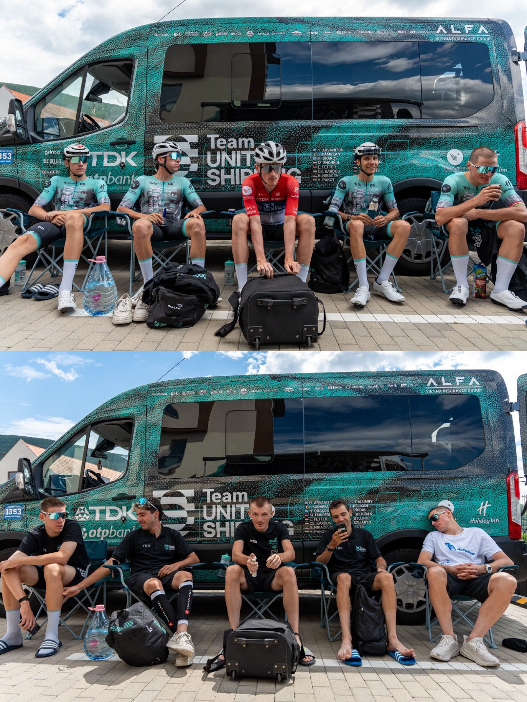 🇸🇰 Another tough one 🫡
Az utolsó V4 verseny is keményre sikeredett. Tőlünk Michal és János voltak ma a legjobbak, illetve Veljko is ott volt velük, amíg defektet nem kapott.
A terv a tegnapihoz hasonló volt: egész nap aktívnak lenni és versenyzőket delegálni a szökésbe. Ez utóbbi sikerült is, Niki és Barni benne voltak a mai nap elmenésében.
-
Today we raced the last V4 race of this season, this time in Slovakia. Our best-placed riders were Michal and János, while Veljko was also there but was robbed of a better placing by a puncture.
The plan was similar to yesterday: being active all day long. This part fell on Niki and Barni today, as they rode in the breakaway all day long.
📸 @lapajhu
#tus_riders #TeamUnitedShipping