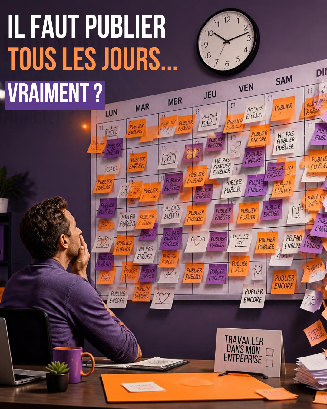 Il faut publier tous les jours… Vraiment ?
Et non, votre entreprise ne va pas disparaître d’Internet si vous ne publiez pas demain. 😉
Pour une petite entreprise, vouloir être présente partout et publier en permanence peut vite devenir une contrainte de plus.
Le plus important n’est pas de remplir un calendrier.
C’est de savoir quoi dire, à qui, pourquoi et sur quels supports cela a réellement du sens pour votre activité.
Un contenu utile et cohérent peut avoir beaucoup plus de valeur qu’une succession de publications créées uniquement parce qu’il « faut poster ».
Avant de chercher à publier davantage, demandez-vous plutôt :
Qu’est-ce que je veux que mes prospects comprennent ou retiennent de mon entreprise ?
Votre communication mérite d’être pensée en fonction de votre activité, pas l’inverse.
Et vous, combien de temps passez-vous à publier… simplement parce que vous pensez qu’il faut le faire ?
#MSStrategieWeb #VisibiliteDigitale #CommunicationEntreprise #ReseauxSociaux #TPE #PME #Entrepreneur